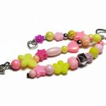 Różowo żółty breloczek  - 