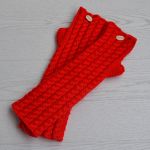 Czerwone rękawiczki mitenki  - długie - ciepło w dłonie