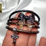 Popiół i Diament III - bransoletka z żywicy i ekoskóry - 