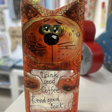 Motywacyjny kotek "Drink good Coffee. Read good books"