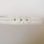 Wianek opaska na chrzest ivory dla niemowlaka - 3 kwiatki