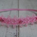 Opaska niemowlęca - Diadem w delikatnym różu - 