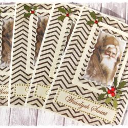 Kartka świąteczna z mikołajem w brązach