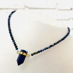 Naszyjnik Lapis Lazuli Amulet  - Lapis lazuli fasetowany naszyjnik