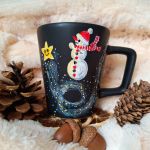 Ręcznie malowany bałwanek gwiezdny pył i gwiazdka - Ręcznie malowane