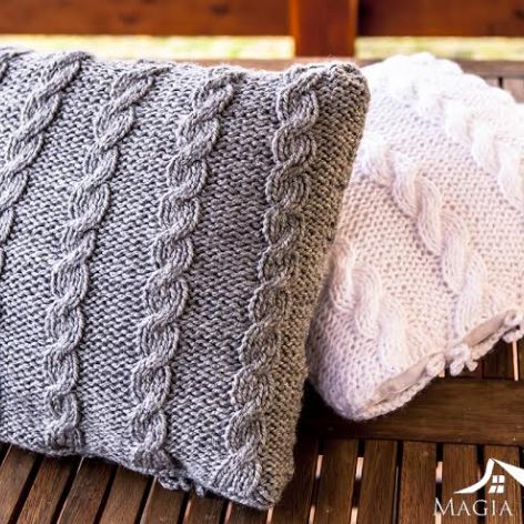 Poduszka "Szare warkocze"