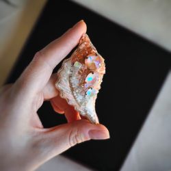 3D Broszka muszla, Artystyczna broszka haftowana, Biżuteria na prezent