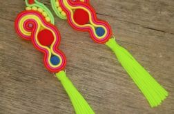 Neonowe kolczyki sutasz z chwostami