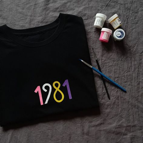 Koszulka ręcznie malowana 1981 unisex vintage