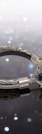 Bransoletka rzemykowa szara