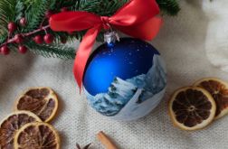 Ręcznie malowana bombka "zimowe Tatry" (5), 10 cm