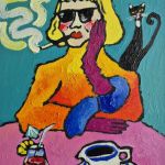 obraz olejny kawa, drink i alibi dama - 