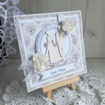 Kartka ślubna 3D biało kremowa na ślub GOTOWA - 