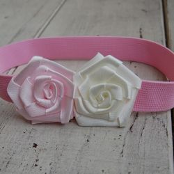 Opaska niemowlęca - Róż ze złamaną bielą