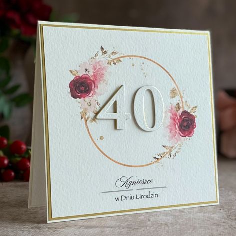 Kartka na 40 urodziny z personalizacją, BH 50