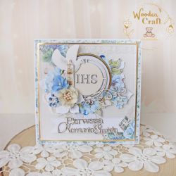 Kartka pamiątka I Komunii "Sapphire1" GOTOWA