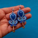 Kolczyki sutasz z Agatem błękitnym - 