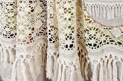 Zazdrostka lniana lambrekin firany frędzle BOHO HIT WIOSNY 150/50cm