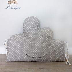 Poduszka dekoracyjna chmurka, szara w kropki