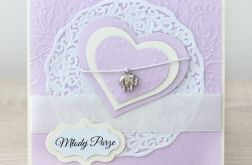 Kartka ślubna - słonik na szczęście KS111