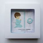 Subtelna kartka z aniołkiem na Chrzest - Kartka handmade z aniołkiem na Chrzest