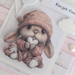 Kartka urodzinowa roczek z króliczkiem - Kartka urodzinowa roczek z króliczkiem