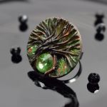 "Magic Forest" - duży regulowany pierścionek - duży pierścionek drzewo