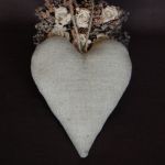 Len, sznur & drewno - zawieszka - 