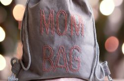 MOM BAG szary workoplecak z haftem I