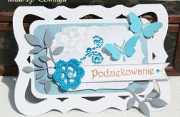 Kartka podziękowanie - energetyczny turkus
