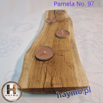 Świecznik drewniany dąb masywny 40 cm żywica, Pamela No. 97 - 