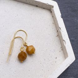 Kolczyki Solen z Kamieniem naturalnym w złocie.