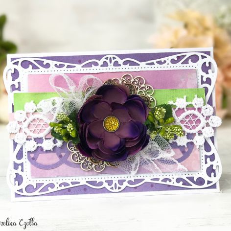 Elegancka kartka w odcieniach fioletu