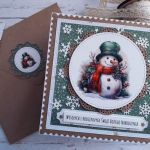 Kartka świąteczna z uroczym bałwankiem - Tył koperty