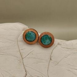Kolczyki drewniane Turkusowa Opowieść