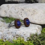 Drewniane spinki do mankietów lapis lazuli #52 - 