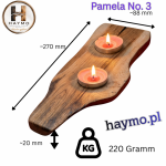 Świecznik dąb żywica elegancki Pamela No. 3 - 