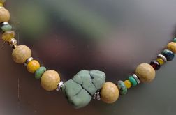 Naszyjnik Korale Boho Bryłka Howlitu