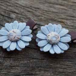 Spinki do włosów kwiatki BLUE
