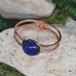 Stalowa bransoletka z lapisem lazuli - 