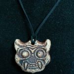 Tybetańska maska, talizman, wisior na rzemieniu - 