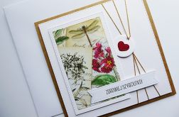 Kartka życzenia powrotu do zdrowia z ważką