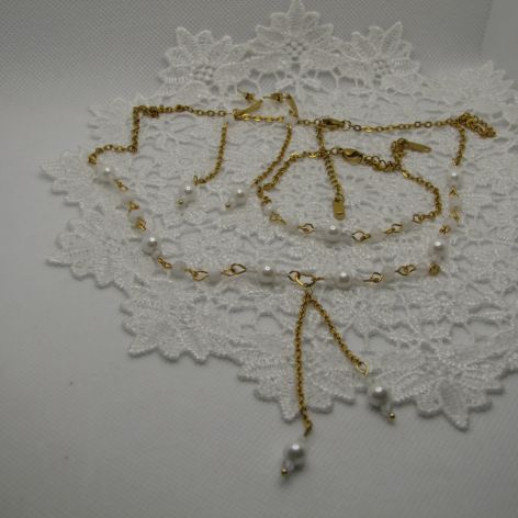 Komplet ze stali szlachetnej złoty