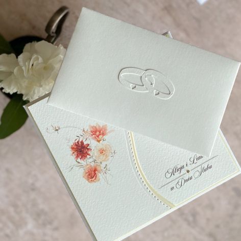 Kartka ślubna z pudełkiem i kopertą WA 51B