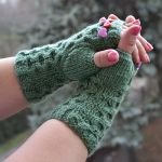 Zielone rękawiczki mitenki  - krótkie - rękawiczki