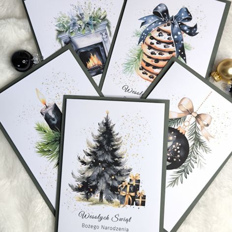 KartkiBN Złoto i Zieleń pakiet 5 szt