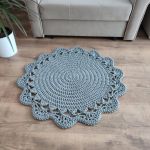 Dywan szydełkowy ze sznurka okrągły 80cm - Dywan okrągły