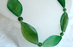 Antystresowy zielony agat, klasyczny, elegancki naszyjnik