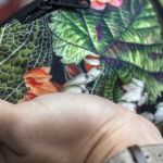 Zielona welurowa nerka botanical - 