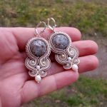 Kolczyki sutasz Beżowe z Jaspisem - 